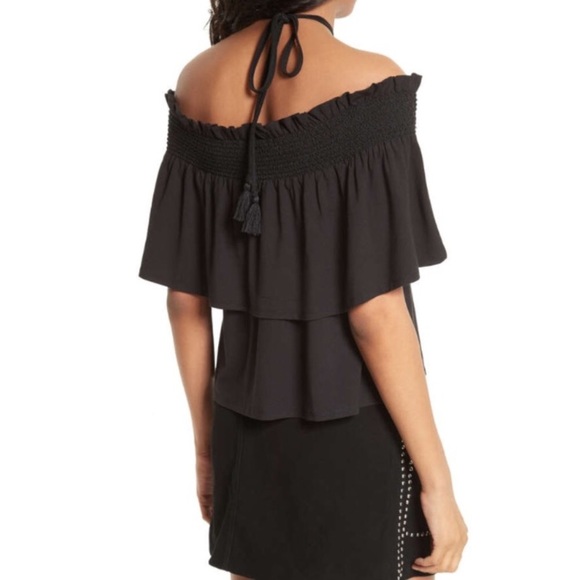 Rebecca Minkoff Black Off-The-Shoulder Top - Picture 2 of 6